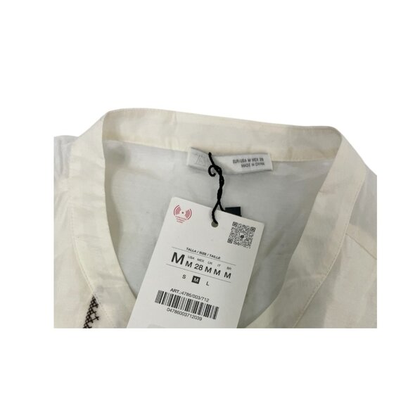 Zara Womens Top Vest M Medium Off White Embroidered Floral boho 4786/003 NWT - Picture 6 of 16